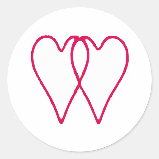 2 het Wit van harten samen de Giften van Zazzle Ronde Sticker (Voorkant)