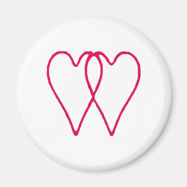 2 het Wit van harten samen de Giften van Zazzle va Magneet