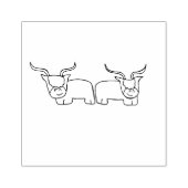 2 Highland koeien Rubberstempel (Afrduk)