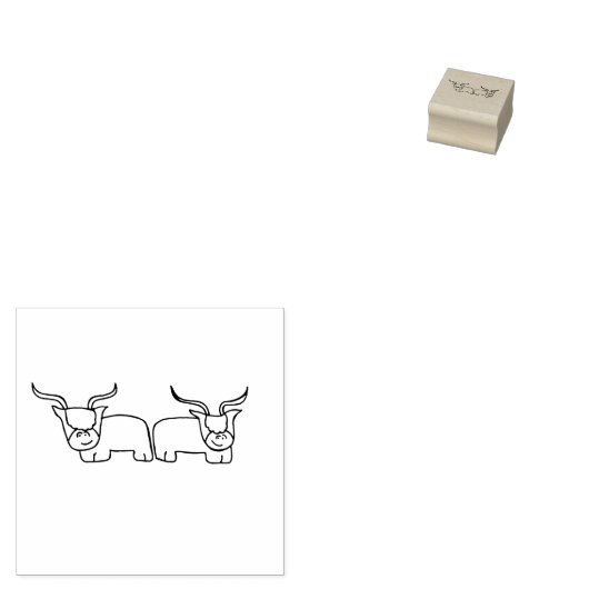 2 Highland koeien Rubberstempel (Gestempeld)