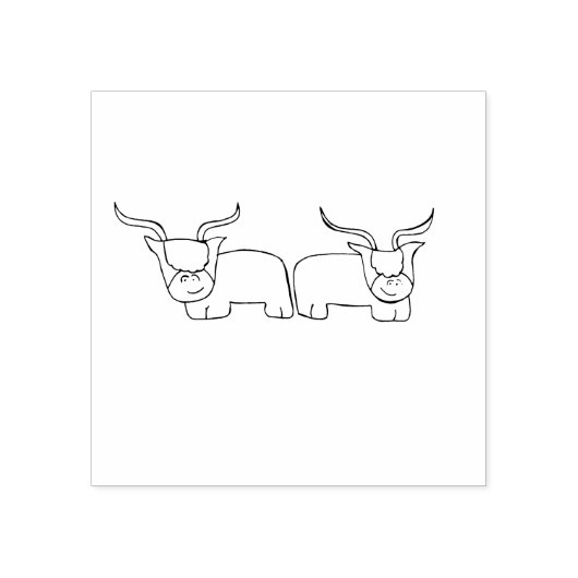 2 Highland koeien Rubberstempel (Afrduk)