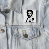 2" HIM Haile Selassie I Badge Vierkante Button 5,1 Cm (In situ)