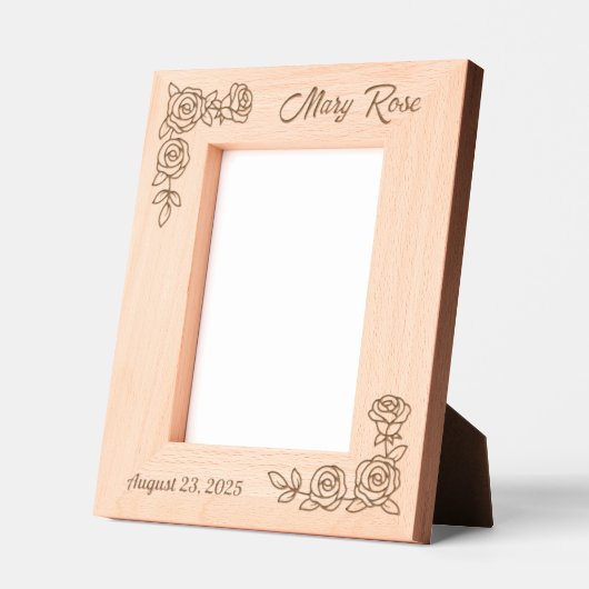 2 Hoek Rozen Aangepaste tekst 5x7 Gegraveerde Lijstjes (Links)