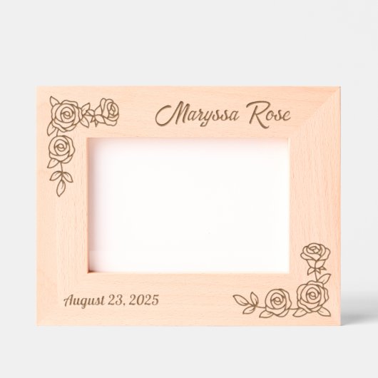 2 Hoek Rozen Aangepaste tekst 7x5 Gegraveerde Lijstjes (Voorkant)