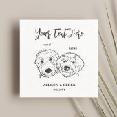 2 Honden Doodle Tekening Wij doen ook Bruiloft Servet