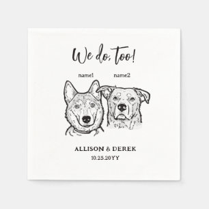 2 honden Doodle Wij doen ook bruiloft Servet