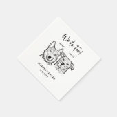 2 honden Doodle Wij doen ook bruiloft Servet (Hoek)