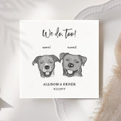 2 honden gezicht we doen te bruiloft servet