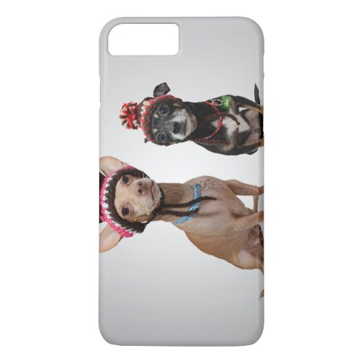 2 honden met grappige petten Case-Mate iPhone case (Achterkant)