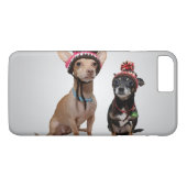 2 honden met grappige petten Case-Mate iPhone case (Achterkant (Horizontaal))