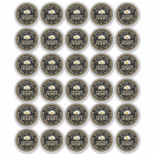 2" Honey Standard Mason Jar Canning Cover Daisy Sticker