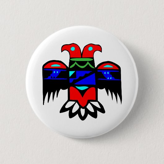 2 Hoofd Thunderbird Ronde Button 5,7 Cm (Voorkant)