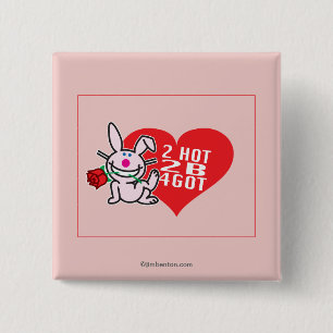 2 Hot 2 B 4got Vierkante Button 5,1 Cm