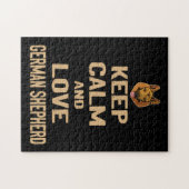 2 Houd kalm en hou van Duitse herder Legpuzzel (Horizontaal)