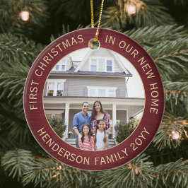 2 House Photos 1st Xmas New Home gebondente Bourgo Keramisch Ornament