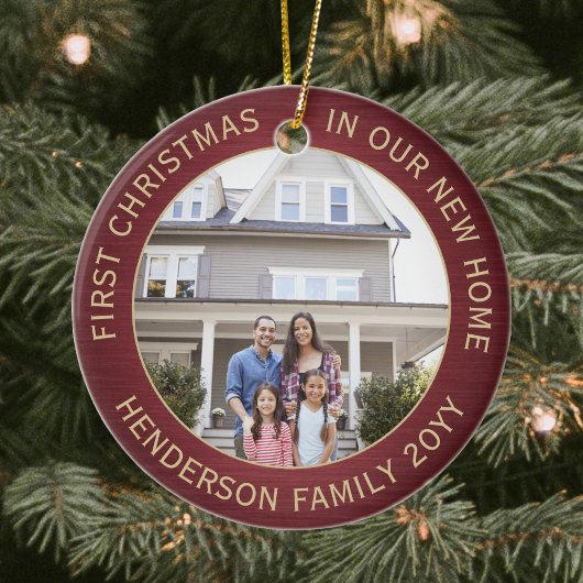 2 House Photos 1st Xmas New Home gebondente Bourgo Keramisch Ornament