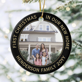 2 Huis Afbeeldingen Eerste Kerstmis Nieuw Huis Zwa Keramisch Ornament