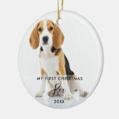 2 Huisdier hond kat foto mijn eerste kerst Keramisch Ornament (Links)