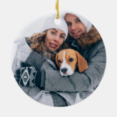 2 Huisdier hond kat foto mijn eerste kerst Keramisch Ornament (Achterkant)