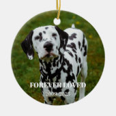 2 huisdierfoto's en gratis tekst gepersonaliseerde keramisch ornament (Voorkant)