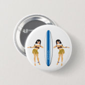 2 Hulas en raad van Surven Ronde Button 5,7 Cm (Voorkant /achterkant)