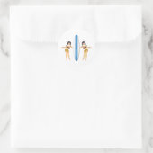 2 Hulas en raad van Surven Ronde Sticker (Tas)