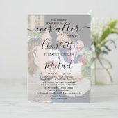 2 Huwelijksfoto's Gelukkig Voor Altijd Script Kaart (Staand voorkant)