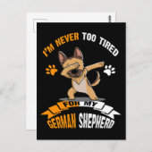 2 Ik ben nooit te moe voor mijn Duitse herder Briefkaart (Voorkant / Achterkant)