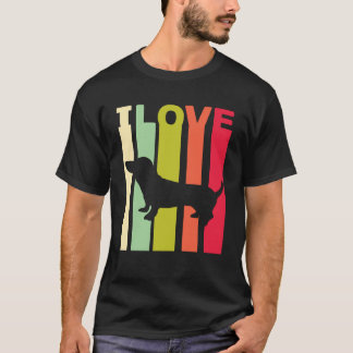 2 Ik hou van Dachshund Bedrukte Vintage Hond Liefh T-shirt