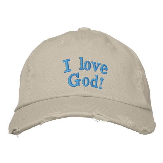 2. Ik hou van God! Geborduurde Pet (Voorkant)