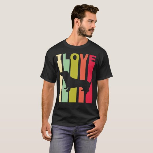 2 Ik hou van teckel noodlijdend Hondenliefhebber T-shirt (Voorkant volledig)