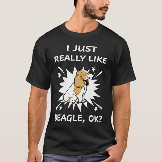 2 Ik vind Beagle gewoon echt leuk T-shirt (Voorkant)