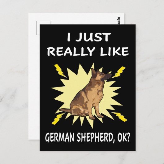 2 Ik vind Duitse herder echt leuk OK Briefkaart (Voorkant / Achterkant)