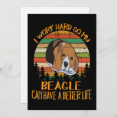 2 Ik werk hard zodat mijn Beagle een beter leven k Bedankkaart (Voorkant / Achterkant)