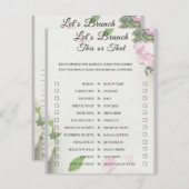 2 in 1 Bridal Brunch Douche Spel Informatiekaartje (Voorkant / Achterkant)