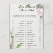 2 in 1 Bridal Brunch Douche Spel Informatiekaartje (Voorkant)