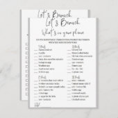 2 in 1 Bridal Brunch Douche Spel Informatiekaartje (Voorkant / Achterkant)