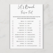 2 in 1 Bridal Brunch Douche Spel Informatiekaartje (Achterkant)