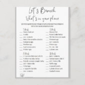 2 in 1 Bridal Brunch Douche Spel Informatiekaartje (Voorkant)