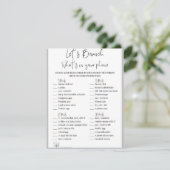 2 in 1 Bridal Brunch Douche Spel Informatiekaartje (Staand voorkant)