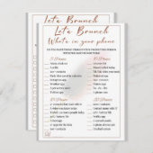 2 in 1 Bridal Brunch Douche Spel Informatiekaartje (Voorkant / Achterkant)