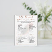 2 in 1 Bridal Brunch Douche Spel Informatiekaartje (Staand voorkant)