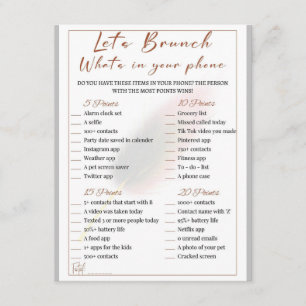 2 in 1 Bridal Brunch Douche Spel Informatiekaartje