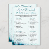 2 in 1 Bridal Brunch Douche Spel Informatiekaartje (Voorkant / Achterkant)