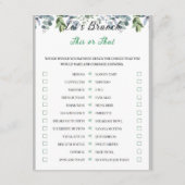 2 in 1 Bridal Brunch Douche Spel Informatiekaartje (Achterkant)