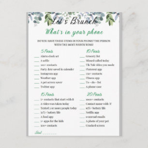 2 in 1 Bridal Brunch Douche Spel Informatiekaartje