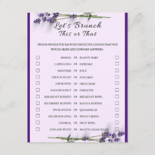 2 in 1 Bridal Brunch Douche Spel Informatiekaartje