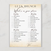 2 in 1 Bridal Brunch Douche Spel Informatiekaartje (Voorkant)