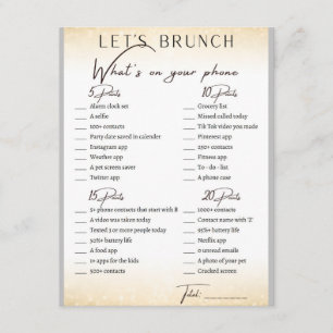 2 in 1 Bridal Brunch Douche Spel Informatiekaartje