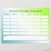 2-in-1 Budget Blauw Groen Gradient Class Schema (Achterkant)